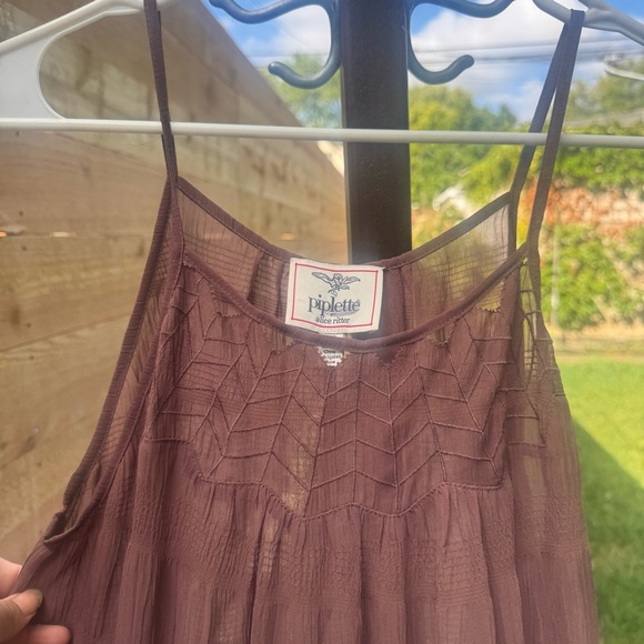 Piplette Beautiful sheer brown detailed maxi dress large - Picture 3 of 9
